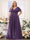 A-Line V-Neck Short Sleeves Chiffon Plus Size Bridesmaid Dresses with Pockets