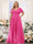 A-Line V-Neck Short Sleeves Chiffon Plus Size Bridesmaid Dresses with Pockets