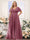 A-Line V-Neck Short Sleeves Chiffon Plus Size Bridesmaid Dresses with Pockets