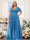 A-Line V-Neck Short Sleeves Chiffon Plus Size Bridesmaid Dresses with Pockets