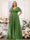 A-Line V-Neck Short Sleeves Chiffon Plus Size Bridesmaid Dresses with Pockets