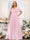 A-Line V-Neck Short Sleeves Chiffon Plus Size Bridesmaid Dresses with Pockets