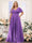 A-Line V-Neck Short Sleeves Chiffon Plus Size Bridesmaid Dresses with Pockets