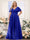 A-Line V-Neck Short Sleeves Chiffon Plus Size Bridesmaid Dresses with Pockets