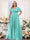 A-Line V-Neck Short Sleeves Chiffon Plus Size Bridesmaid Dresses with Pockets