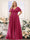 A-Line V-Neck Short Sleeves Chiffon Plus Size Bridesmaid Dresses with Pockets