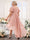 A-Line V-Neck Short Sleeves Ruched Asymmetrical Chiffon Plus Size Bridesmaid Dresses