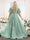 A-Line V-Neck Short Sleeves Split Side Ruffles Chiffon Plus Size Bridesmaid Dresses