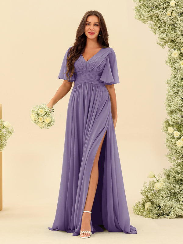 dusty purple bridesmaid dresses Long Chiffon Dress, Off-Shoulder Bridesmaid Dress, C Dairy Bridal Discover our Violet chiffon bridesmaid dress Bridesmaid Dresses Mauve Dusty Rose