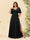 A-Line V-Neck Half Sleeves Plus Size Chiffon Bridesmaid Dresses With Split Side