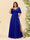 A-Line V-Neck Half Sleeves Plus Size Chiffon Bridesmaid Dresses With Split Side