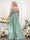A-Line V-Neck Spaghetti Straps Chiffon Plus Size Bridesmaid Dresses with Pockets