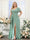 A-Line V-Neck Short Sleeves Split Side Chiffon Plus Size Bridesmaid Dresses with Pockets