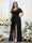 A-Line V-Neck Short Sleeves Split Side Chiffon Plus Size Bridesmaid Dresses with Pockets