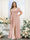A-Line V-Neck Short Sleeves Split Side Chiffon Plus Size Bridesmaid Dresses with Pockets