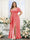 A-Line V-Neck Short Sleeves Split Side Chiffon Plus Size Bridesmaid Dresses with Pockets