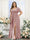 A-Line V-Neck Short Sleeves Split Side Chiffon Plus Size Bridesmaid Dresses with Pockets