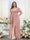 A-Line V-Neck Short Sleeves Split Side Chiffon Plus Size Bridesmaid Dresses with Pockets