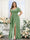A-Line V-Neck Short Sleeves Split Side Chiffon Plus Size Bridesmaid Dresses with Pockets
