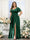 A-Line V-Neck Short Sleeves Split Side Chiffon Plus Size Bridesmaid Dresses with Pockets