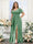 A-Line V-Neck Short Sleeves Split Side Chiffon Plus Size Bridesmaid Dresses with Pockets