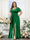 A-Line V-Neck Short Sleeves Split Side Chiffon Plus Size Bridesmaid Dresses with Pockets