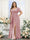 A-Line V-Neck Short Sleeves Split Side Chiffon Plus Size Bridesmaid Dresses with Pockets