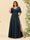 A-Line V-Neck Short Sleeves Split Side Chiffon Plus Size Bridesmaid Dresses with Pockets