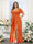 A-Line V-Neck Short Sleeves Split Side Chiffon Plus Size Bridesmaid Dresses with Pockets