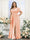 A-Line V-Neck Short Sleeves Split Side Chiffon Plus Size Bridesmaid Dresses with Pockets
