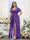 A-Line V-Neck Short Sleeves Split Side Chiffon Plus Size Bridesmaid Dresses with Pockets