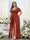A-Line V-Neck Short Sleeves Split Side Chiffon Plus Size Bridesmaid Dresses with Pockets