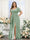 A-Line V-Neck Short Sleeves Split Side Chiffon Plus Size Bridesmaid Dresses with Pockets