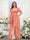 A-Line V-Neck Short Sleeves Split Side Chiffon Plus Size Bridesmaid Dresses with Pockets