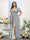 A-Line V-Neck Short Sleeves Split Side Chiffon Plus Size Bridesmaid Dresses with Pockets