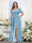 A-Line V-Neck Short Sleeves Split Side Chiffon Plus Size Bridesmaid Dresses with Pockets