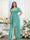 A-Line V-Neck Short Sleeves Split Side Chiffon Plus Size Bridesmaid Dresses with Pockets