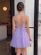 A-Line/Princess Spaghetti Straps Sleeveless Short/Mini Homecoming Dresses with Appliques