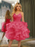 Spaghetti Straps Sleeveless Knee-Length Ball Gown Dresses with Ruffles