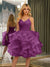 Spaghetti Straps Sleeveless Knee-Length Ball Gown Dresses with Ruffles