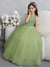 Crew Neck Tulle Flower Girl Dresses with Bowknot & Beading Waist