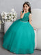 Crew Neck Tulle Flower Girl Dresses with Bowknot & Beading Waist