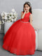Crew Neck Tulle Flower Girl Dresses with Bowknot & Beading Waist