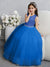 Crew Neck Tulle Flower Girl Dresses with Bowknot & Beading Waist