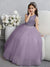 Crew Neck Tulle Flower Girl Dresses with Bowknot & Beading Waist