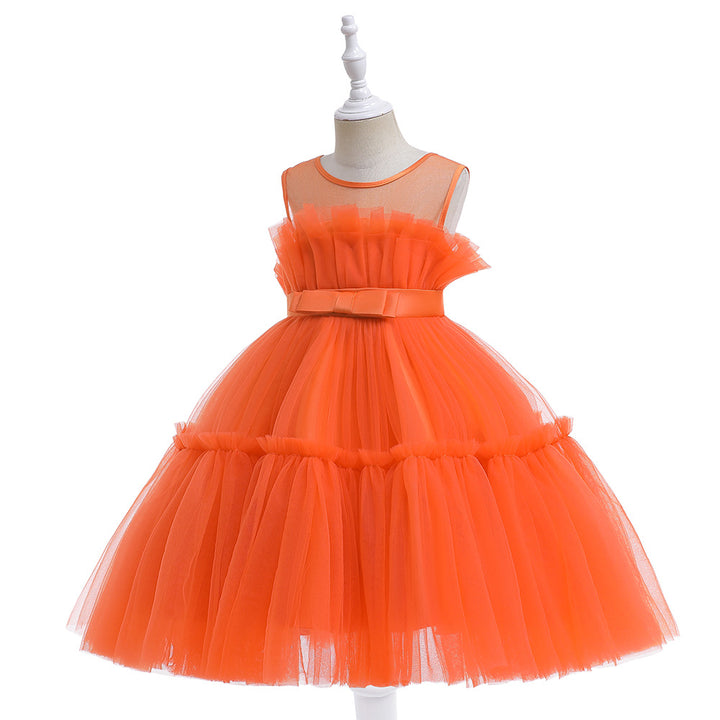 Ball Gown Scoop Sleeveless Tulle Flower Girl Dresses with Belt &amp; Bow(s)