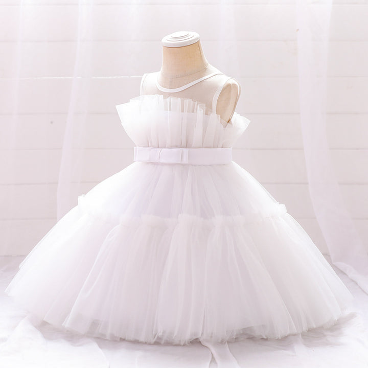 Ball Gown Scoop Sleeveless Tulle Flower Girl Dresses with Belt &amp; Bow(s)