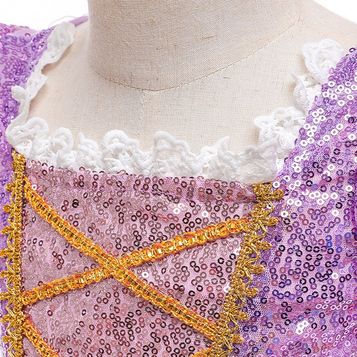 Ball Gown Square Neck Short Sleeves Flower Girl Dresses with Appliques &amp; Sequins