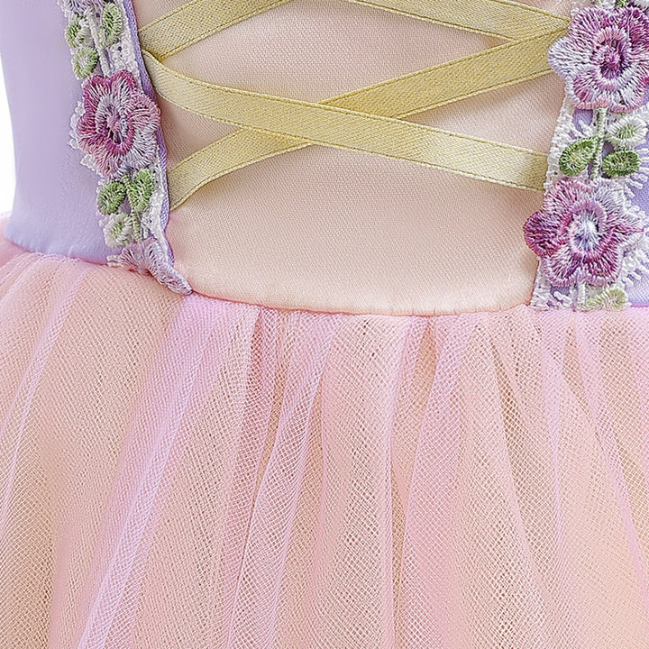 Ball Gown Scoop Short Sleeves Flower Girl Dresses with Appliques &amp; Bow(s) &amp; Embroidery