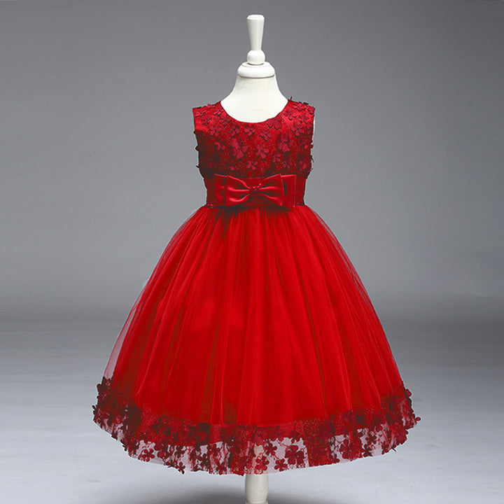 Ball Gown Scoop Sleeveless Embroidery Christmas Dresses for Girls
